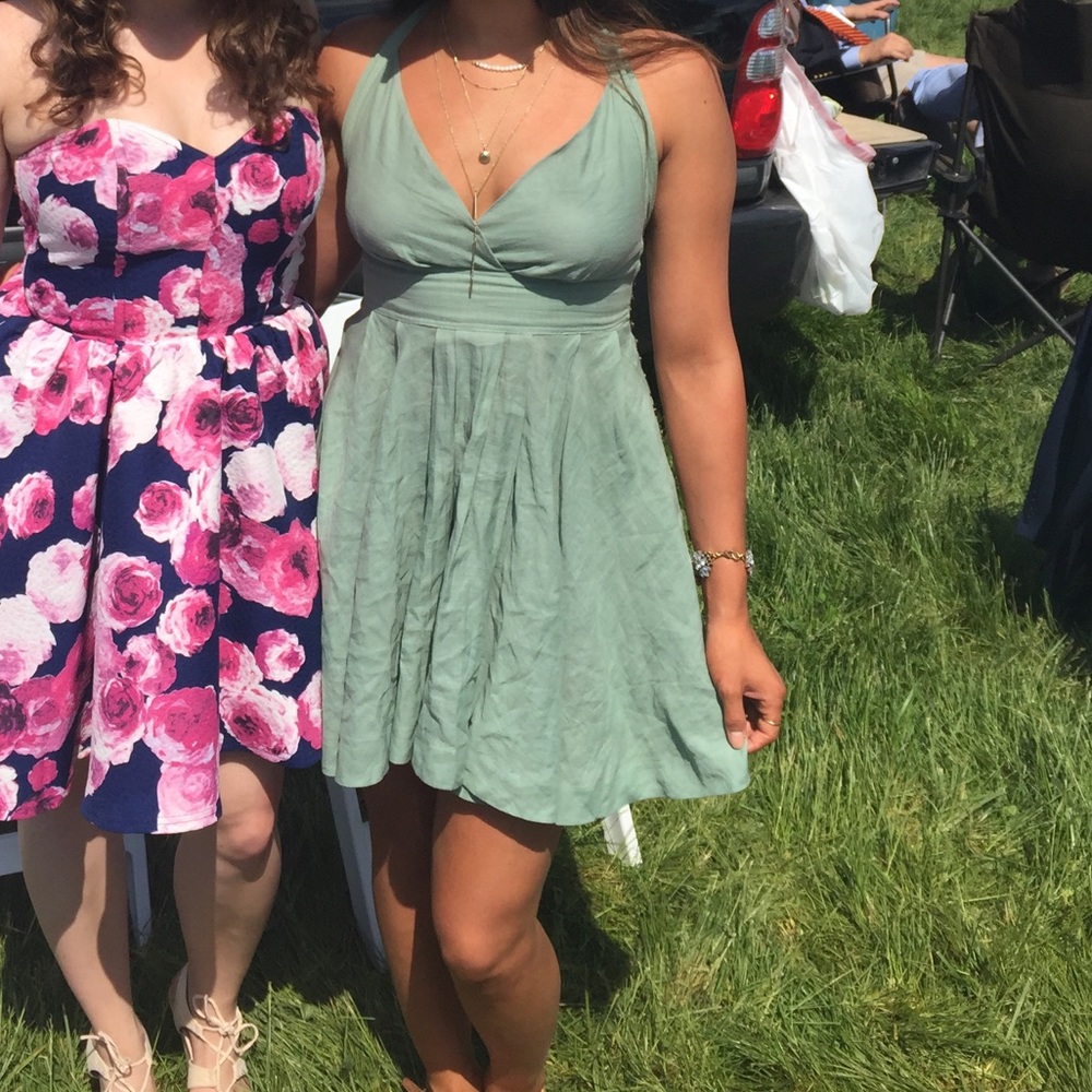 Green free people dress